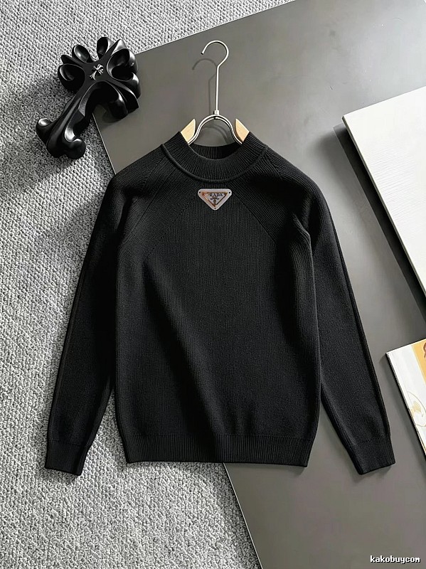 Prada Crewneck Sweater with Black Crewneck Sweater with Prada
