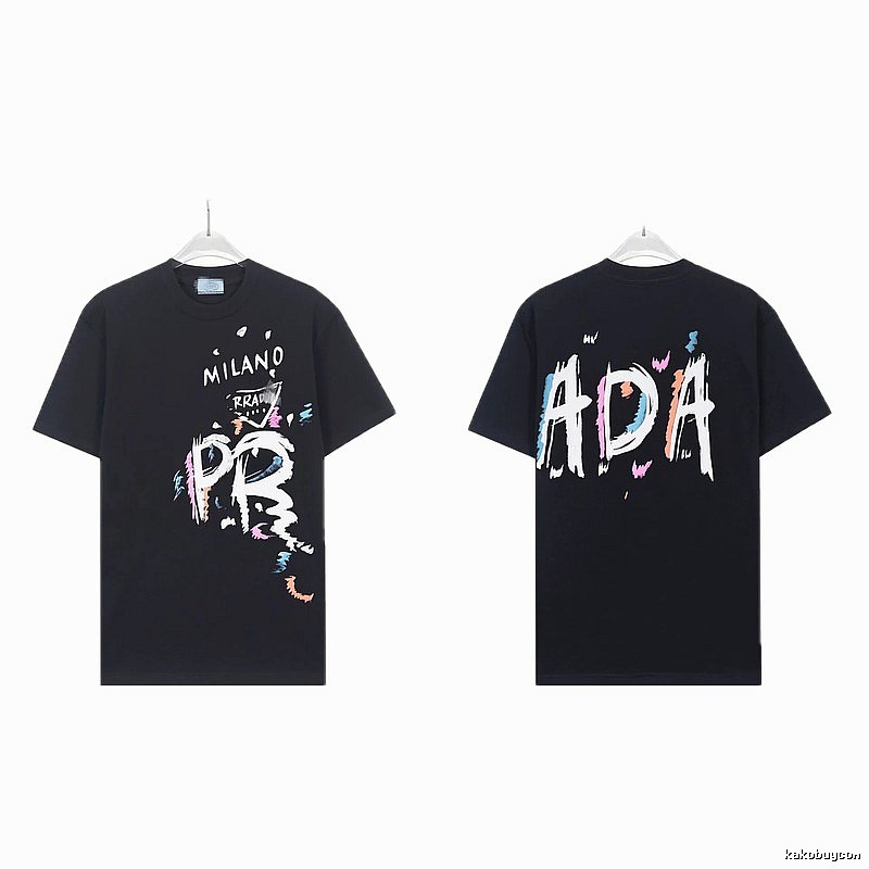 Prada Graffiti Collection Street Style Black T-Shirt