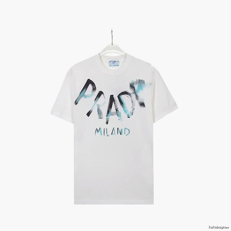 Prada Graffiti Street Style White Short-sleeve T-shirt