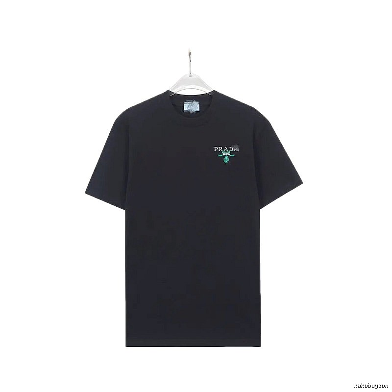 Prada Logo Minimalist Style Black T-Shirt