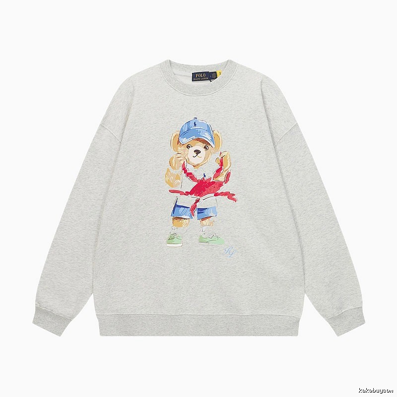 Ralph Lauren cartoon bear light gray sweatshirt