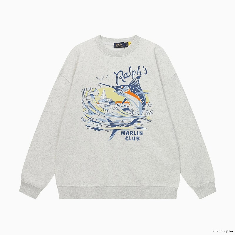 Ralph Lauren Marin Club Light Grey Sweatshirt