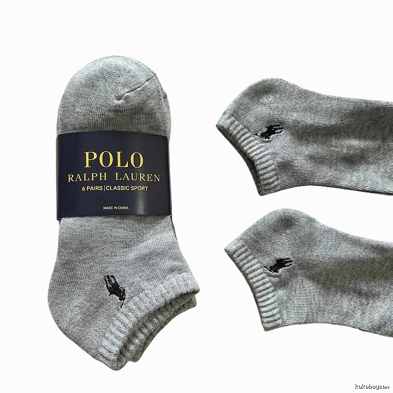 Ralph Lauren Polo Series Grey Sports Socks