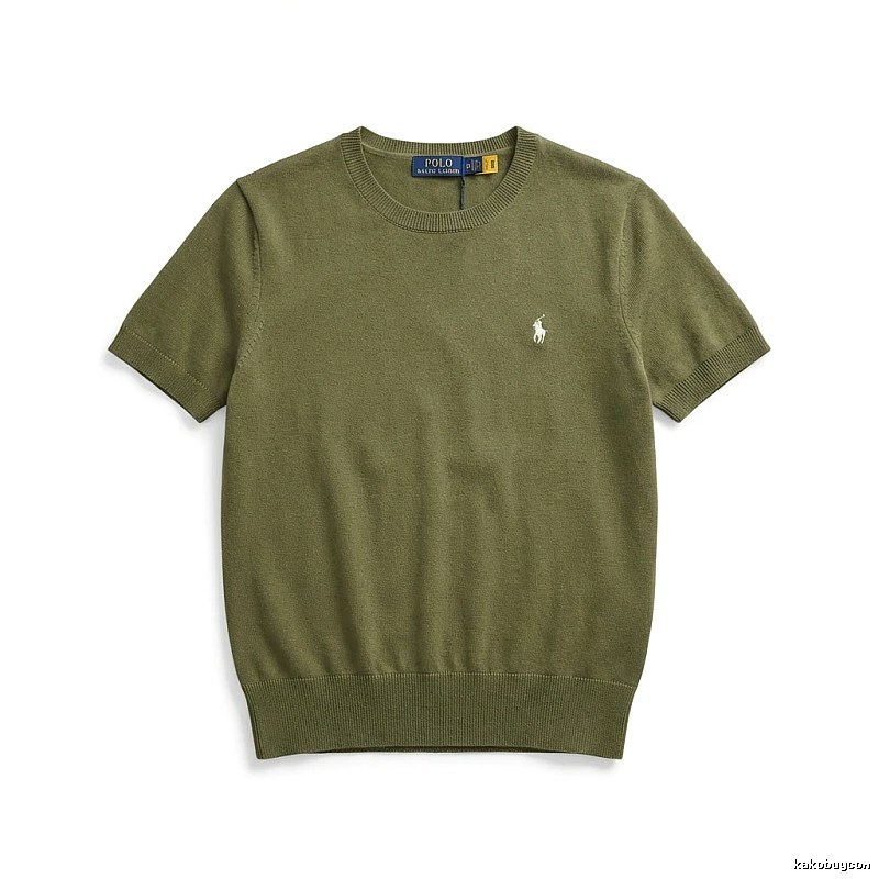 Ralph Lauren Polo Series Simple Style Olive Green Knitwear