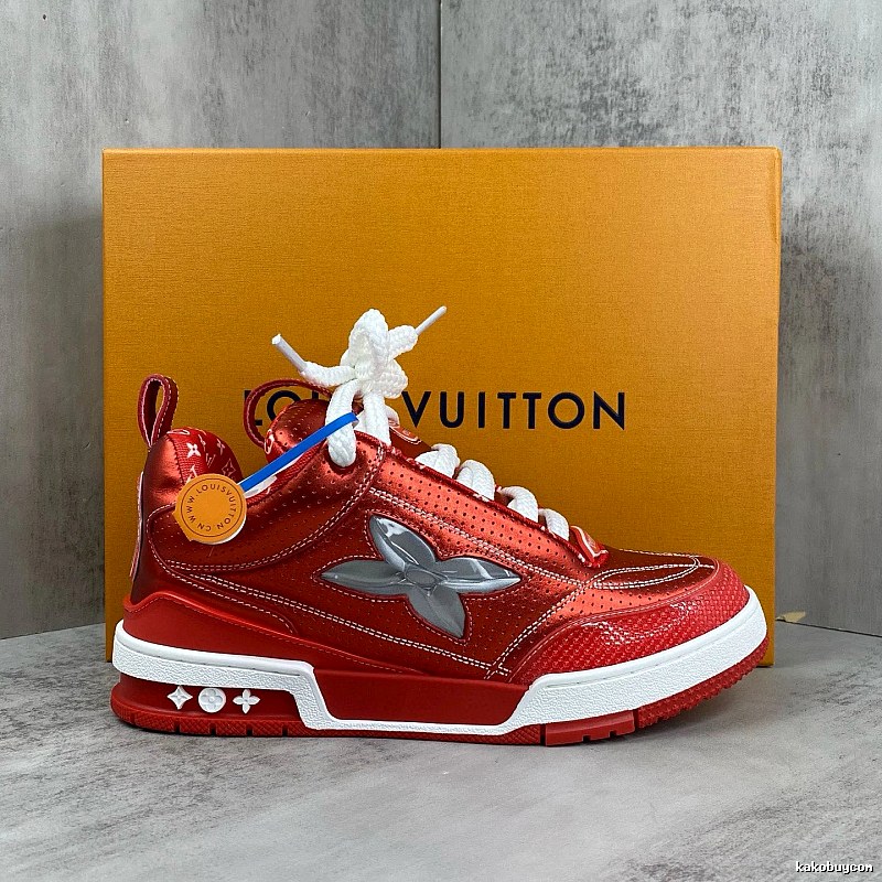 Red Low-top Sneaker by Louis Vuitton with Red Leather Low-top