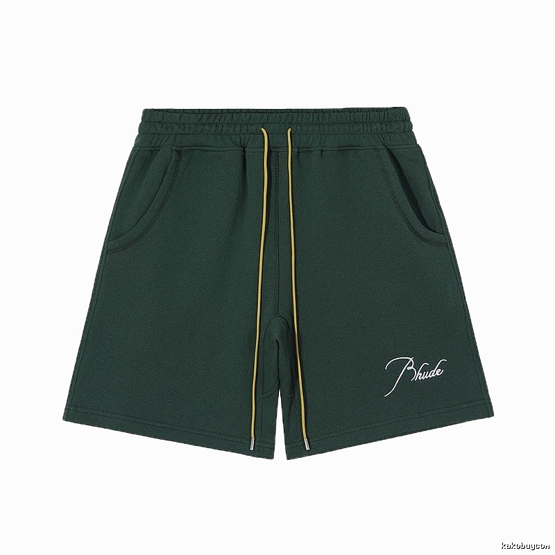 RHUDE casual style dark green shorts