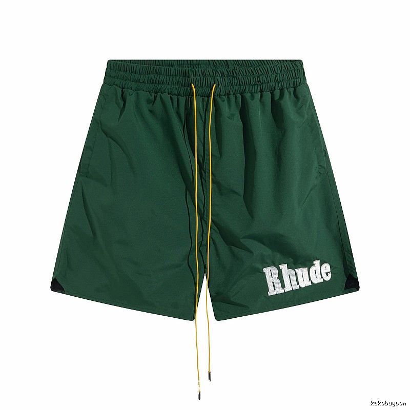 RHUDE Sporty Style Dark Green Shorts