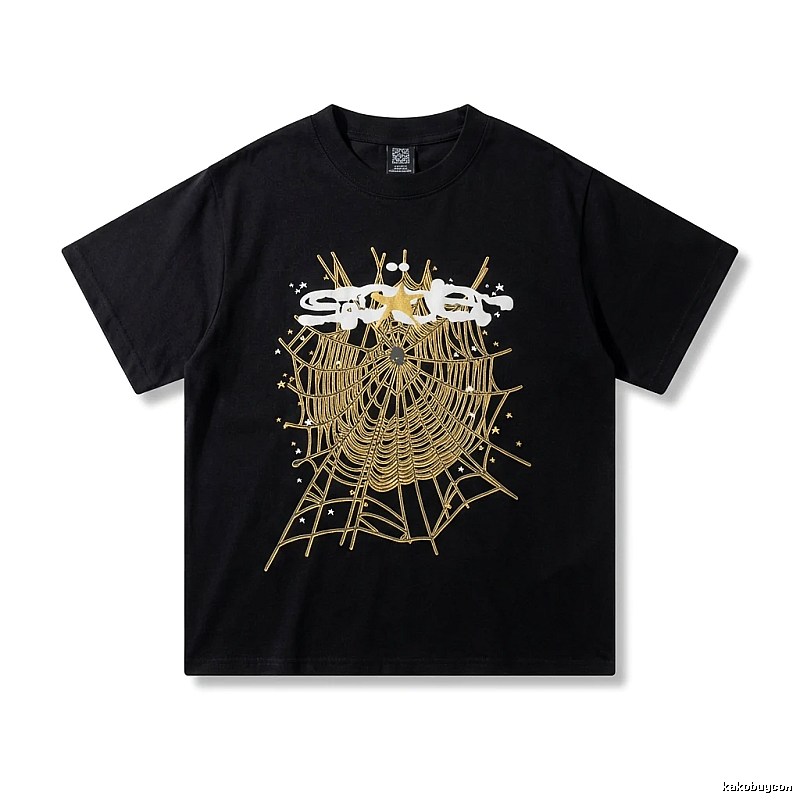 Sp5der Cobweb Print Black T-shirt