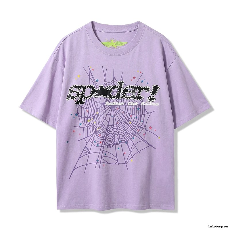 Sp5der Cobweb Style Light Purple T-shirt