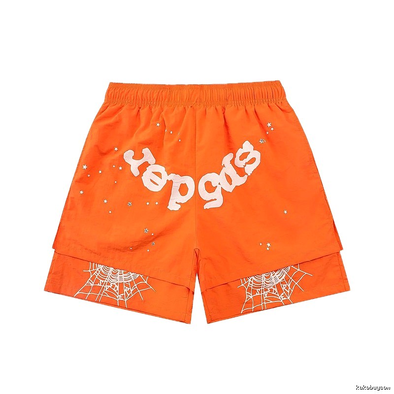 Sp5der Orange Trendy and Cool Shorts