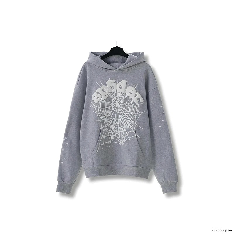 Sp5der Spider Web Print Grey Sweatshirt