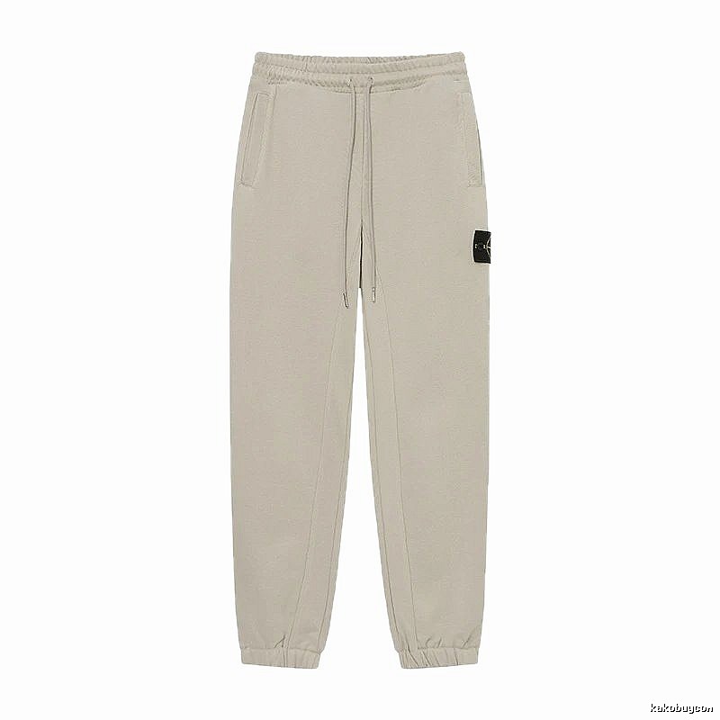 Stone Island Classic Casual Light Khaki Cuffed Jogger Sweatpants