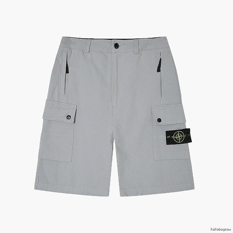 Stone Island Classic Technical Workwear Style Light Grey Shorts