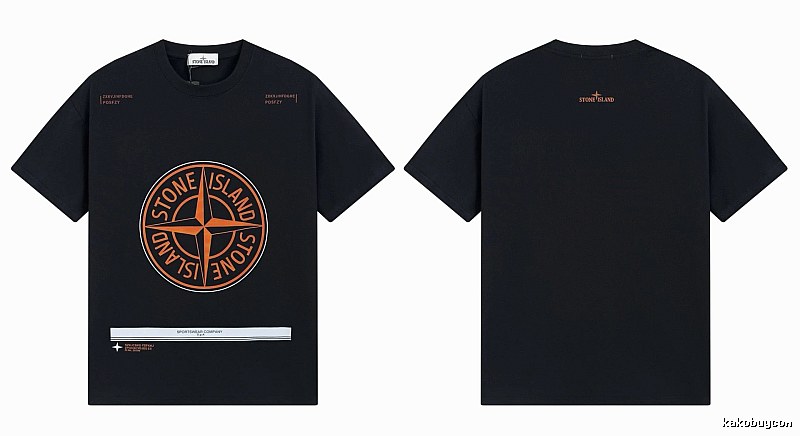 Stone Island Compass Techwear Style Black Short Sleeve T-Shirt