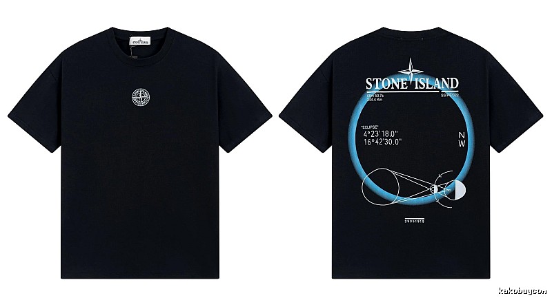 Stone Island Eclipse Collection Techwear Style Black Short-sleeve T-shirt