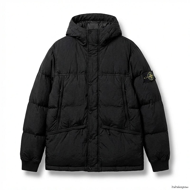 Stone Island functional style black down jacket