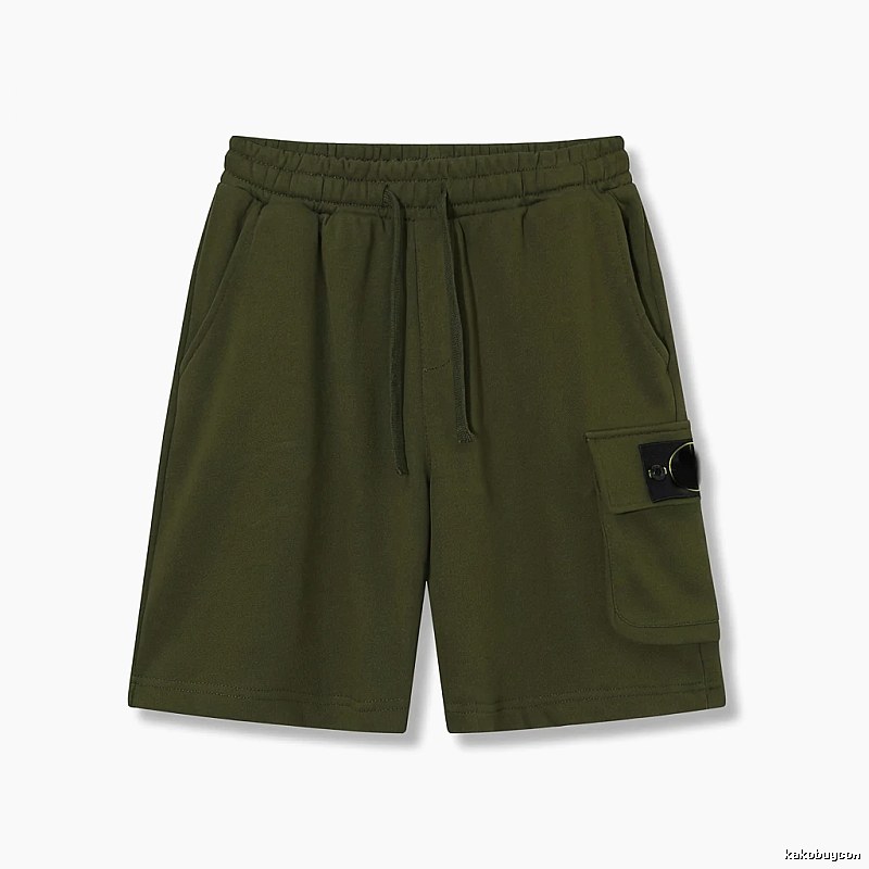 Stone Island military green work-style shorts