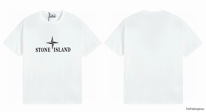 Stone Island Printed Street Style White T-Shirt