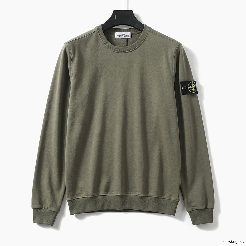 Stone Island trendy brand military green sweatshirt