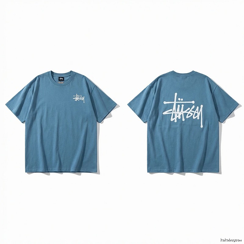 Stussy basic simple style blue T-shirt