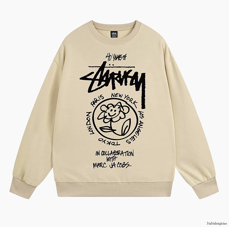 Stussy Beige Style 539 Graphic SweatShirt Travel Pack