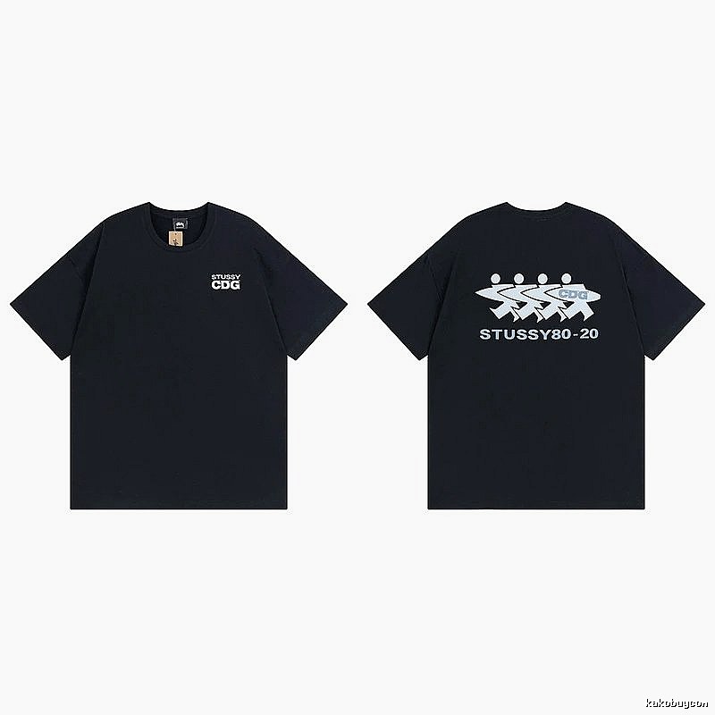 Stussy Black Spider Graphic T-Shirt Modern Fit Logo