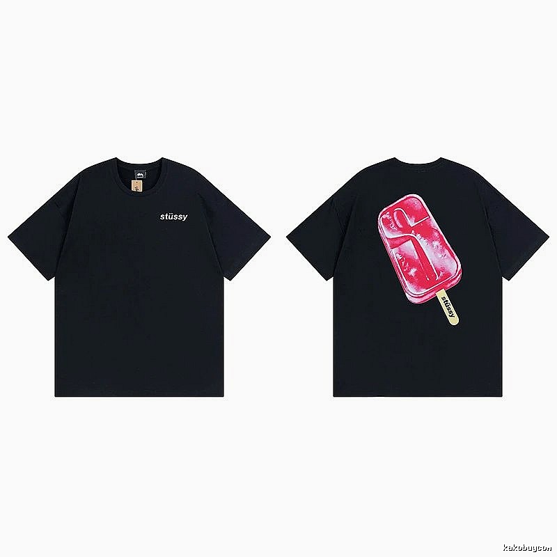 Stussy Black Spider Graphic T-Shirt Resort Wear Logo
