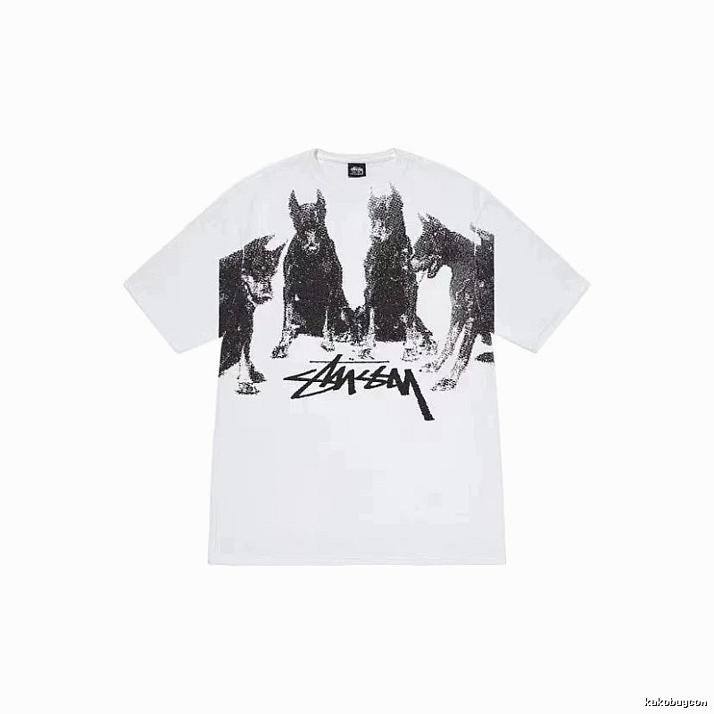 Stussy Casual Graphic T-shirt Black White Stussy for Streetwear Looks