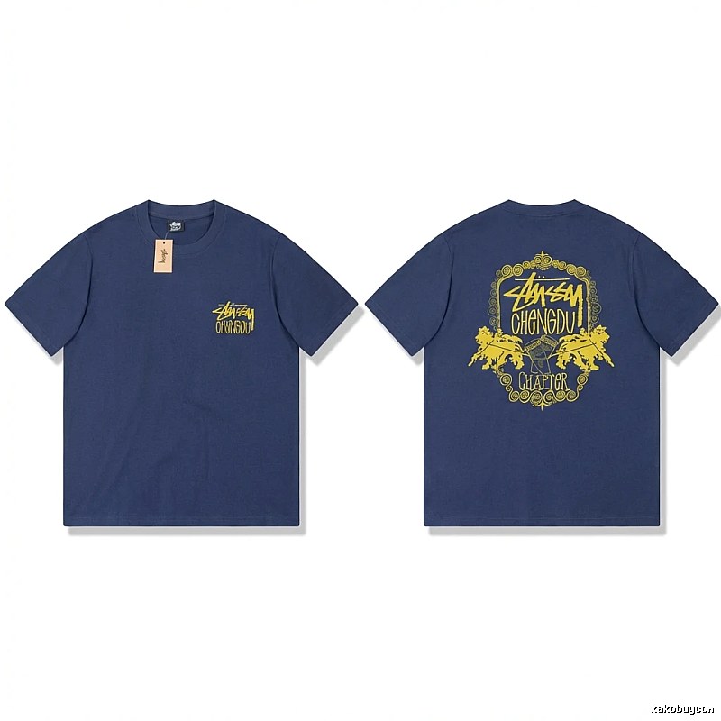 Stussy Chengdu Series Deep Blue Trendy T-shirt