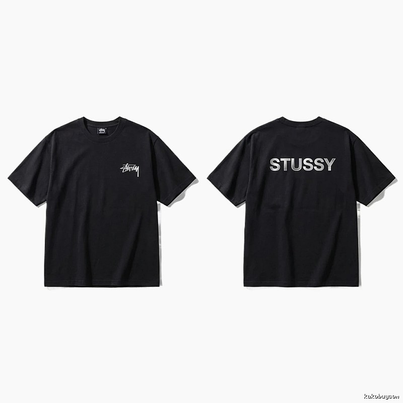 Stussy classic black trendy T-shirt