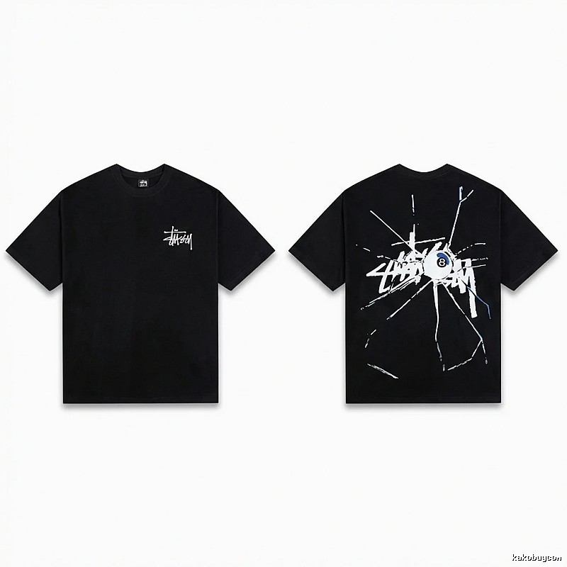 Stussy dark ripped style short-sleeve shirt