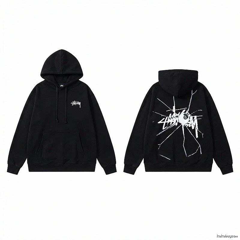 Stussy dark style black hoodie