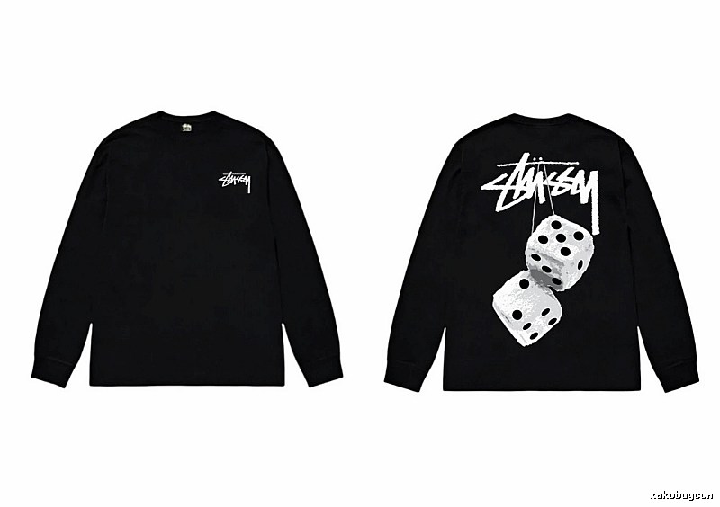 Stussy dice print style black long-sleeve