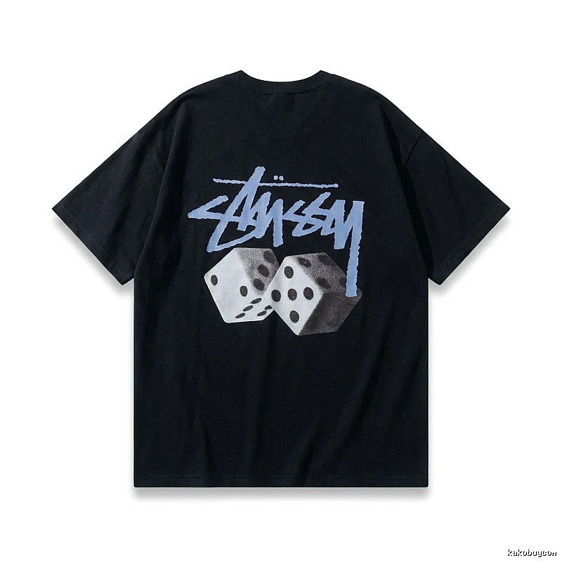 Stussy Dice Trendy Brand Black T-shirt