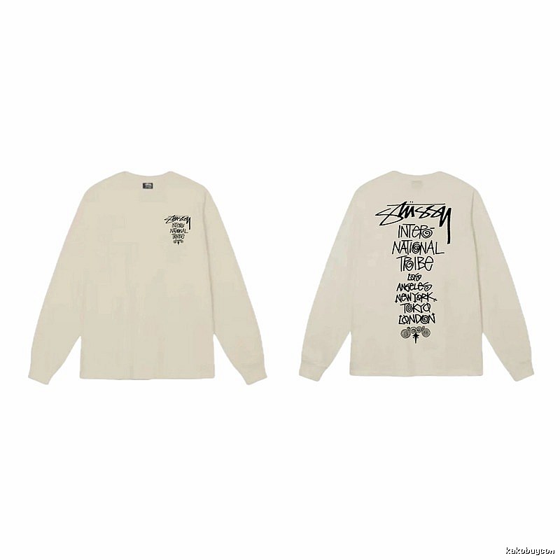 Stussy graffiti-style off-white long-sleeve