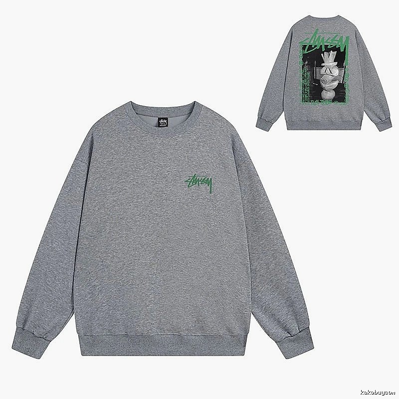 Stussy Gray Style 540 Graphic SweatShirt Clean Finish