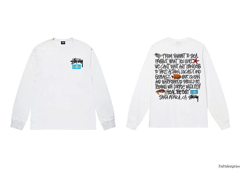 Stussy Ocean Style White Long-sleeve Shirt