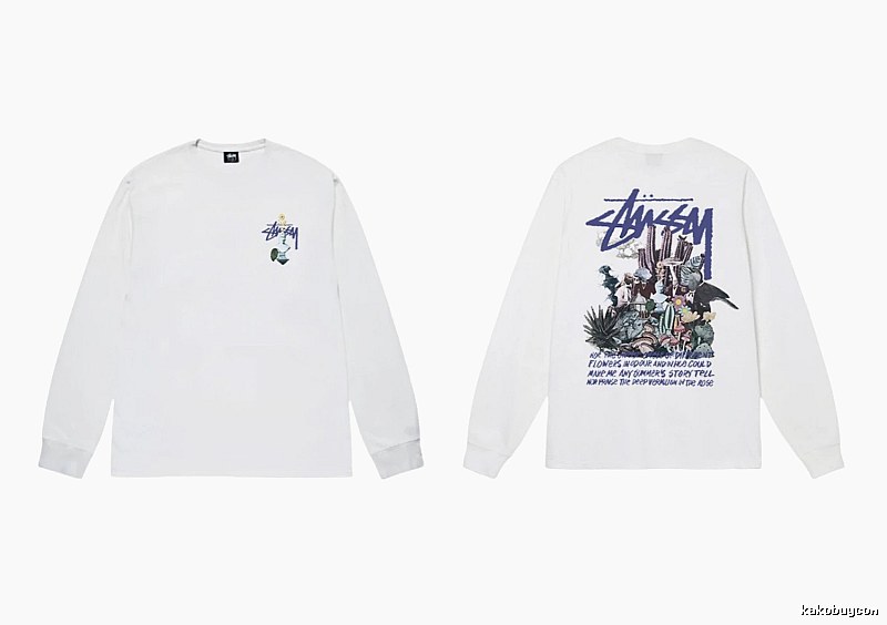 Stussy printed trendy white long-sleeve
