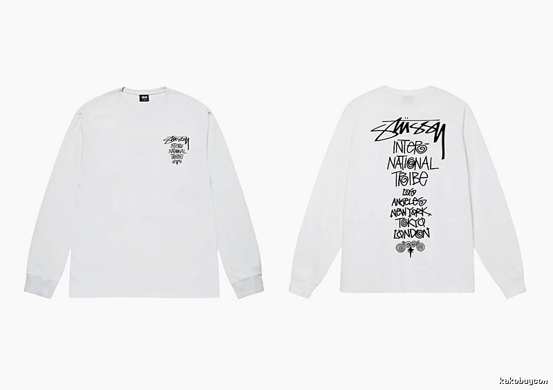 Stussy retro-style white long-sleeved shirt