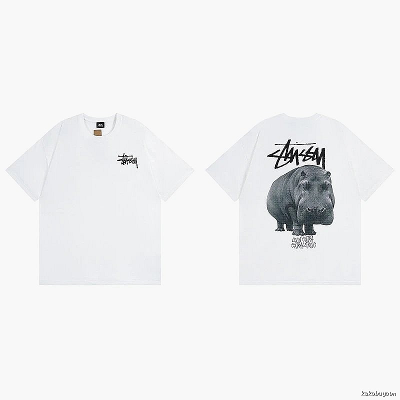 Stussy White Spider Graphic T-Shirt Relaxed Styling Logo