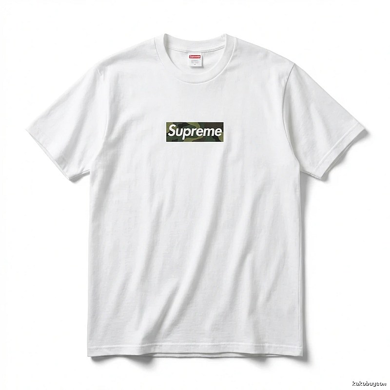 Supreme Camouflage Simple White T-shirt