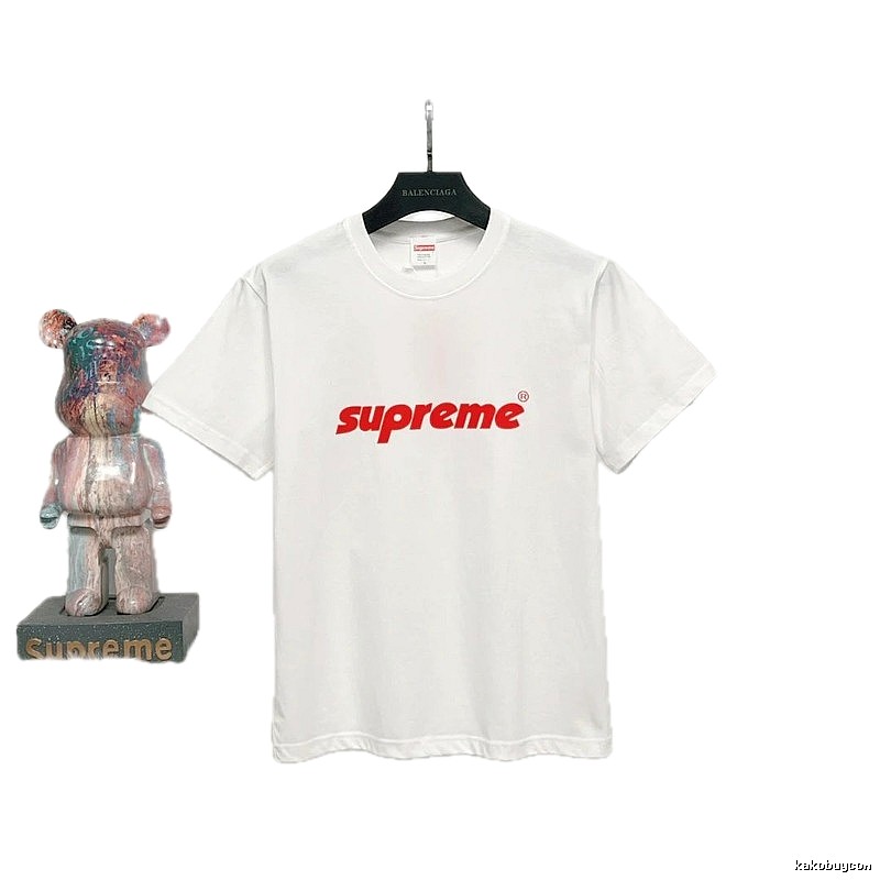 Supreme Classic Logo Street Style White T-shirt