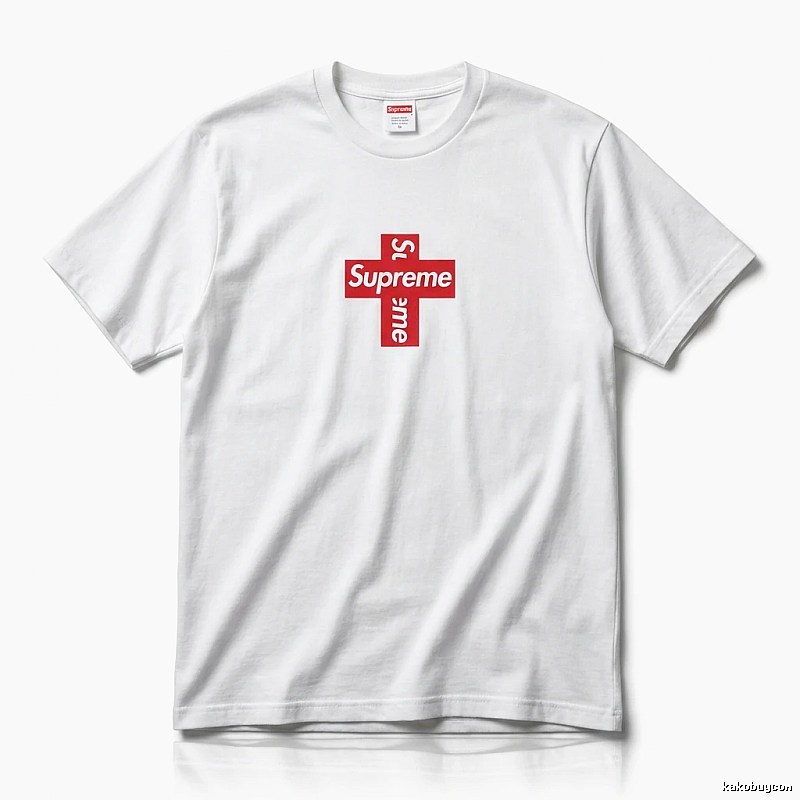 Supreme Cross Trend Brand White T-shirt