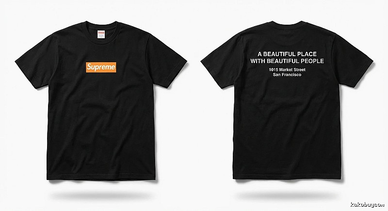 Supreme orange printed trendy and cool short-sleeved shirt