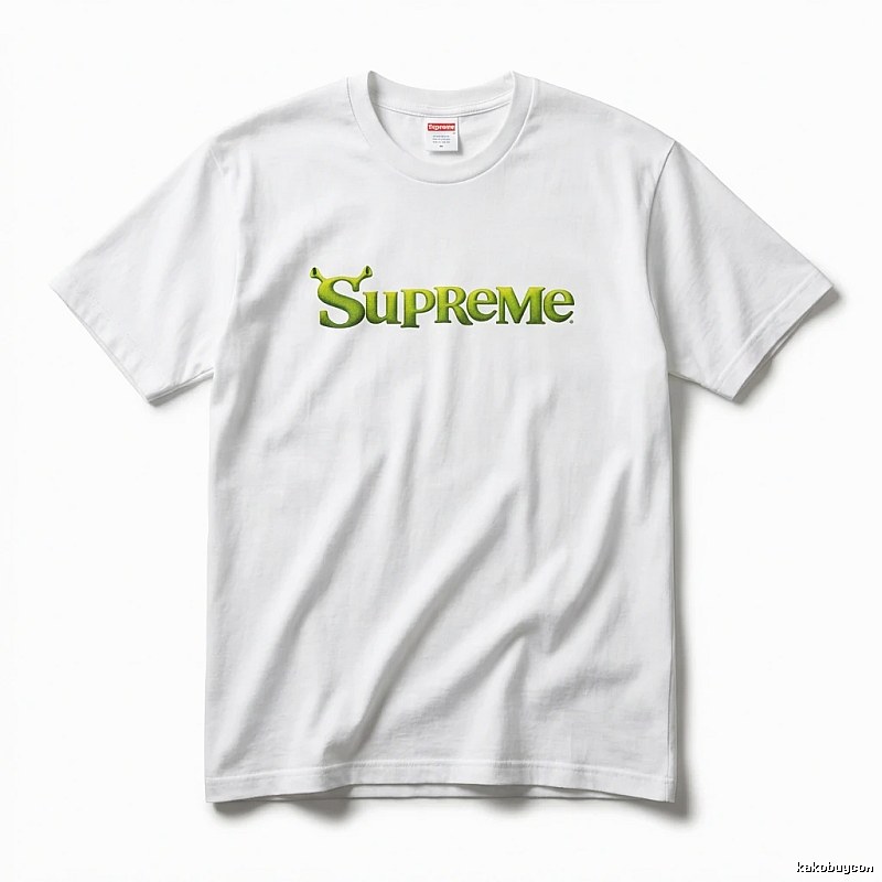 Supreme-printed trendy and cool white T-shirt