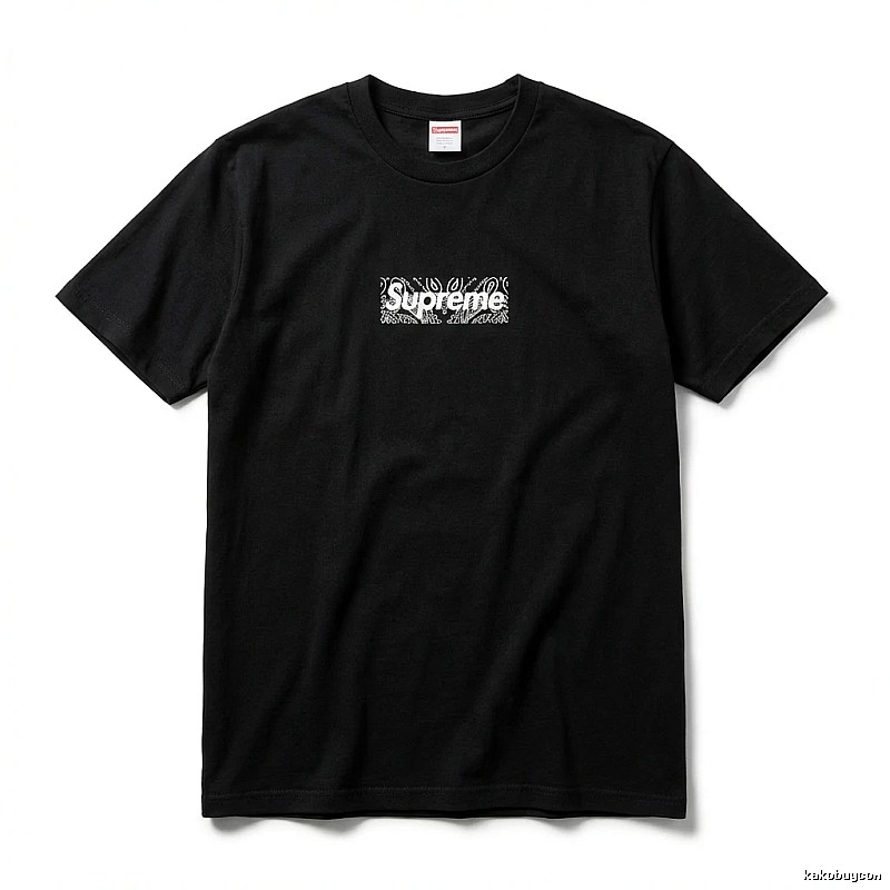 Supreme - printed trendy black T - shirt