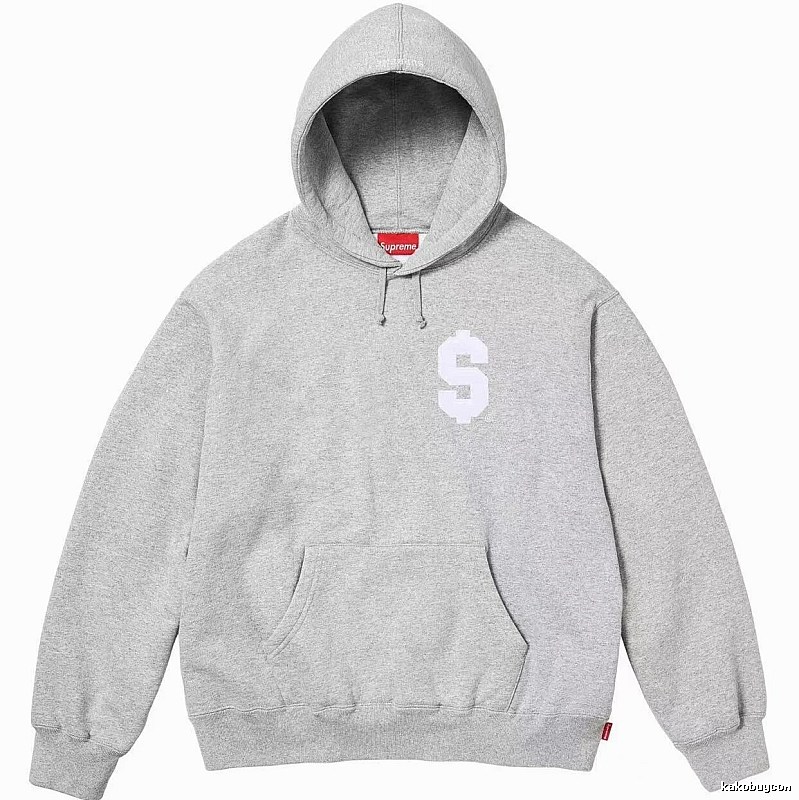 Supreme Travel Logo hoodie Gray Red Oversized with Soft Visual Tone