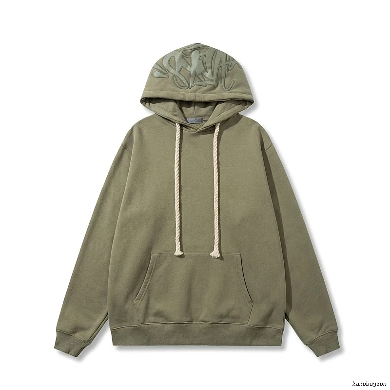 SynaWorld Graffiti-style Olive Green Hoodie