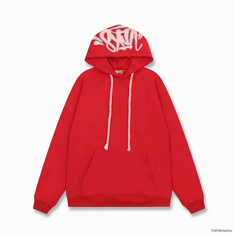 SynaWorld graffiti-style red hoodie