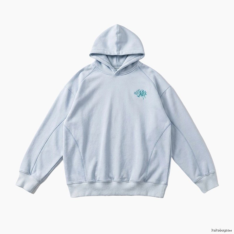 SynaWorld Simple Style Light Blue Hoodie
